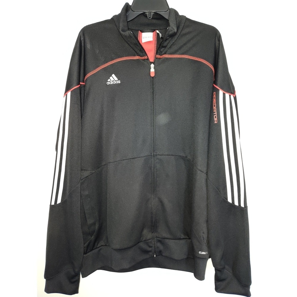 Adidas Predator Climalite Mens XLBlack Red Full Zip Track Jacket Soccer Training